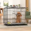 Jaula Portátil Plegable para Mascotas Montada en Coche, Jaula Metálica para Perros Pequeños, Cama para Gatos de Interior para Teddy, Jaula de Rescate