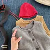 Chaleco suéter de otoño e invierno para niños, top cárdigan moderno estilo coreano, chaleco de punto cálido para niños y niñas