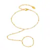 Azúcar Diseño Europeo y Americano Xiaomi Cadena de Cuentas Pulsera de Dedo Acero Titanio Chapado en Oro 18K Pulsera Cadena de Cuentas para Mujeres