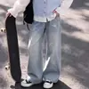 Chal de dopamina único y elegante para niñas, camisa dulce de estilo coreano con cuello de muñeca y pantalones de mezclilla versátiles - un conjunto de tres piezas