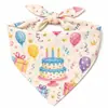Bandanas personalizadas para mascotas, globos de pastel de cumpleaños, bandanas para perros, el fabricante proporciona producción de muestras y personalización de marca
