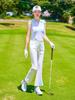 2025 Nuevos Pantalones de Golf para Mujer Pantalones Deportivos Pantalones de Boca Ancha Corte Ajustado Pierna Larga Elásticos Pantalones con Abertura