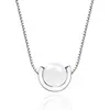 S925 Prata esterlina morango cristal colar Moonstone rosa cristal pingente simples clavícula cadeia moda coreano estilo colar
