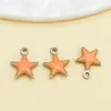 Acero Inoxidable Doble Cara Goteo de Aceite Estrella de Cinco Puntas Colgante Pequeño Encanto Hecho a Mano DIY Arete Llavero Accesorio de Joyería Materiales