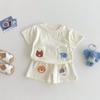 Conjunto de Zoológico para Niños Verano Nuevo Moda para Niños y Niñas Camiseta Estampada Bebé Dibujos Animados Shorts Conjunto Delgado de Dos Piezas