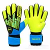 Guantes de Portero de Fútbol Palma de Látex Engrosada Amortiguación Protectora Guantes de Portero Deportivos para Partido Juvenil en el Campus
