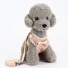 Coleira Personalizada para Gatos e Cachorros, Estilo Colete Teddy com Laço, Xadrez, Espessada, Guia Anti-Puxão