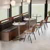 Silla de Comedor Vintage de Acero Inoxidable para Restaurante y Cafetería, Silla de Comedor Comercial de Alta Gama con Respaldo, Estilo Bauhaus
