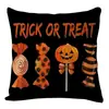 La Serie de Halloween Más Popular de Amazon Funda de Almohada de Lino Calavera Calabaza Fantasma Blanco y Negro Estampado Cojín Cojín para Sofá