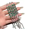 Venta al por mayor del fabricante: Pulsera de Jade Verde Natural Xiaohongshu con Incrustaciones de Plata S925, Forma Cuadrada, Fresca y Delicada para Mujeres