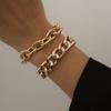 Pulseira de corrente de alumínio hip hop punk metal conjunto joias transfronteiriças europeias e americanas pulseira geométrica simples moderna para mulheres
