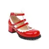 Zapatos Mary Jane de Encaje, Tacón Medio, Tallas 30-46, Zapatos de Exportación con Punta Redonda Grande, Estilo para Todo el Año T518-1