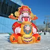 Modelo de caricatura inflable del Dios de la Riqueza lingote de oro dios de la riqueza a hombre inflable año del tigre decoración de inauguración centro comercial promoción publicitaria