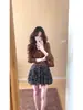 Falda Corta de Gasa Floral Elástica de Cintura Talla Grande Verano Nieve Cubre Caderas MM Gorditas Falda de Línea A Adelgazante Elegante Versátil