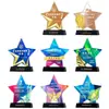 Trofeo de Cristal Creativo Estrella de Cinco Puntas Competición de Campeonato Premio Reunión Anual Empleado Destacado Medalla Metálica Colorida