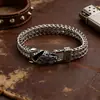 Pulsera de Acero Inoxidable con Cabeza de Serpiente, Cabeza de Animal, Cabeza de Calavera, Retro Punk de Nicho, para Hombre, Superventas Transfronteriza Europea y Americana, Sin Desvanecimiento