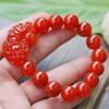 Atacado pulseira de contas de ágata vermelha Buda corajoso pulseira de ágata para homens e mulheres joias este ano de vida joias