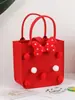 Bolsa de Feltro com Boneca Pequena de Desenho Animado Caixa de Presente Bolsa de Compras de Feltro Festa de Aniversário Bolsa de Presente de Mão Estilo Igual ao Little Red Book