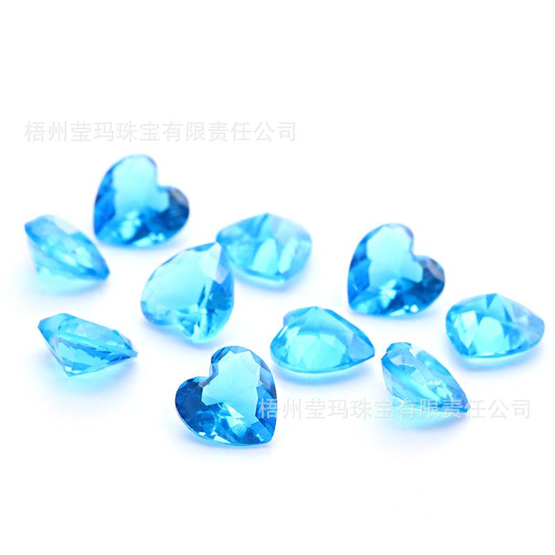 心形海蓝玻玻璃