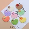 Venta al por mayor de fábrica, accesorios de joyería de resina con cara sonriente y corazón, pasador de pelo de dibujos animados, parche, decoración de caja de almacenamiento para tazas