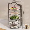 Estante de Preparación de Alimentos Montado en Pared Cocina Multifuncional Encimera Multi-Nivel Vajilla y Platos Secundarios Almacenamiento Artefacto Estante para Verduras