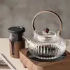 Chaleira de Vidro Resistente ao Calor com Formato de Pétala de Crisântemo para Infusão de Chá Uso Doméstico Chaleira de Chá Elétrica para Fogão de Cerâmica Chaleira de Chá para Infusão de Chá Perto do Fogão Chaleira de Chá com Alça