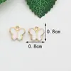 Acessórios de Joias Pequenos Estilo Chanel Transfronteiriços, Acessórios de Joias Artesanais DIY em Formato de Borboleta para Atacado, Acessórios de Joias DIY Esmaltados em Formato de Flor Pequena