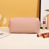 Bolsa Cosmética de PU de Gran Capacidad y Alta Calidad con Textura de Bambú, Bolsa Portátil para Almacenamiento de Cosméticos, Bolsa Impermeable para Artículos de Aseo