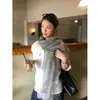 Lenço de seda fino e longo, estilo coreano, fresco e elegante, para mulheres, perfeito para o outono, criando uma vibe literária e inspirada em resort, xale versátil
