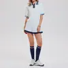 Camiseta Polo Estilo Nuevo Americano Feixian para Mujer, Corte Entallado, Manga Corta, Atuendo Deportivo Primavera Verano