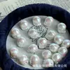 Perlas Barrocas de Vidrio con Agujero Completo, Perlas Iridiscentes con Agujero Pasante, Perlas de Imitación Rosas Japonesas, Accesorios de Color Ab de Sirena, Colgantes