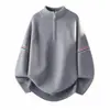 Suéter tejido con patrón TB de tres rayas, conjunto a juego para hombre y mujer, media cremallera, cuello alto, estilo vintage, otoño/invierno, venta al por mayor desde una fábrica transfronteriza