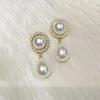 Pendientes de perlas de imitación francesas Cao Shi para mujer, estilo retro, con un toque de elegancia y nobleza.