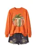Libro de Calabaza Borde Dorado Comercio Electrónico Transfronterizo Amazon Mayorista Para Mujer Holgado Versátil Tallas Grandes Moda Casual Sudadera con Capucha
