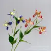 Pintura al óleo de flor artificial con tres iris pequeños, Exhibición de alta calidad para escaparate de centro comercial con arreglo floral, Decoración para el hogar temática de Alicia