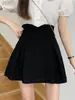 Falda Negra Mujer Otoño Nueva Falda de Cintura Alta Diseño para Mujer Gordita Sentido del Diseño Nicho Falda Plisada Falda de Línea A Delgado