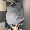 Sudadera gruesa con terciopelo para otoño e invierno, sudadera de moda versátil para hombre, estilo pullover, teñido anudado, estampado en caliente de letras, camiseta de manga larga, top