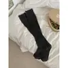 Calcetines holgados vintage sin costuras para mujer, calcetines finos de punto hueco para pantorrilla de primavera y verano, calcetines largos con volantes estilo coreano
