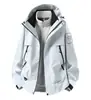 Forro de forro polar compuesto Olyron de grafeno, cremallera impermeable, insignia intercambiable, chaqueta con capucha tres en uno