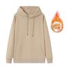 Sudadera con capucha de peso pesado de 300 g para otoño e invierno, Huamian, color liso, capucha de doble capa, forro polar, marca de tendencia, top sudadera casual holgado para mujer