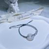 Qiaoen calcedônia branca Pulseira de segurança estilo nacional da menina fivela de jade natural pulseira luz de luxo presente retrô para namorada