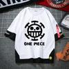 Camiseta de One Piece de manga corta con dibujos animados para hombre y mujer, con el logotipo de Esjobaro, Luffy y Solon de Barba Blanca.