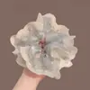 Goma para el pelo de encaje a cuadros dulce estilo coreano de cuatro capas, accesorio de alta gama para moño, accesorio de pelo extragrande, nuevo estilo de coleta