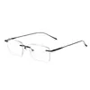 Gafas Sin Marco Ultraligeras para Hombre, Montura Dorada, Estilo Sencillo, Sensación de Alta Gama, Luz Azul Anti-Reflejo, Anti-Radiación, Resistente a la Fatiga, Fotocromáticas