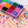 Miçangas Acrílicas Transparentes de Furo Grande 4*7mm Cor Sólida Plástico Soltas Miçangas para Artesanato DIY Corrente de Celular Material de Miçangas para Crianças