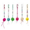 Juguete para Loro Bola de Ratán de Color Péndulo Cuerda Colgante Peonía Piel de Tigre Xuan Feng Juguete para Morder Decoración de Jaula para Pájaros