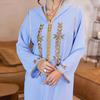 [Pedido] A834 nuevo vestido con capucha de moda vestido túnica con diamantes de cristal cosido a mano