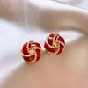 Pendientes de Año Nuevo de Otoño e Invierno, Rojo Ancora de Alta Gama, Femeninos, Pendientes de Nicho de Alta Gama, Pendientes Versátiles al por Mayor