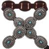 Cadena de cintura de joyería transfronteriza con incrustaciones de turquesa europea y americana, cinturón de metal tallado a la moda para danza del vientre con mano retro