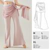 Pantalones de Danza para Mujeres Adultas en Otoño e Invierno con Lazos, Pantalones de Práctica de Yoga, Alta Elasticidad, Suaves con la Piel, Pantalones Modernos de Baile Clásico de Pierna Ancha de Cintura Alta